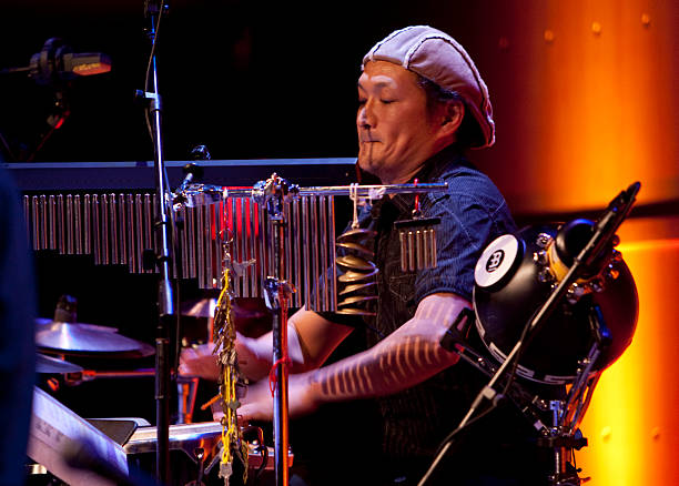 Percussionist Tomohiro Yahiro plays in a tribute to great Japanese composer Toru Takemitsu